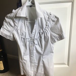 Express stretch button down short sleeved